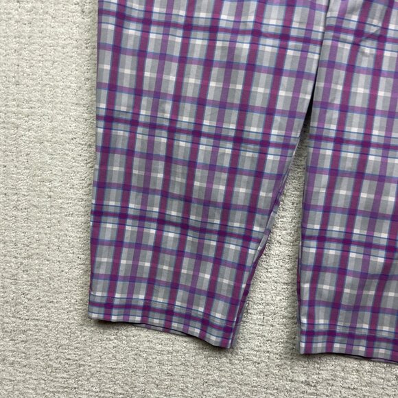 Adidas Capri Pants Womens Plaid Mid Rise Climalite Golf Athletic Casual Read - Picture 5 of 13